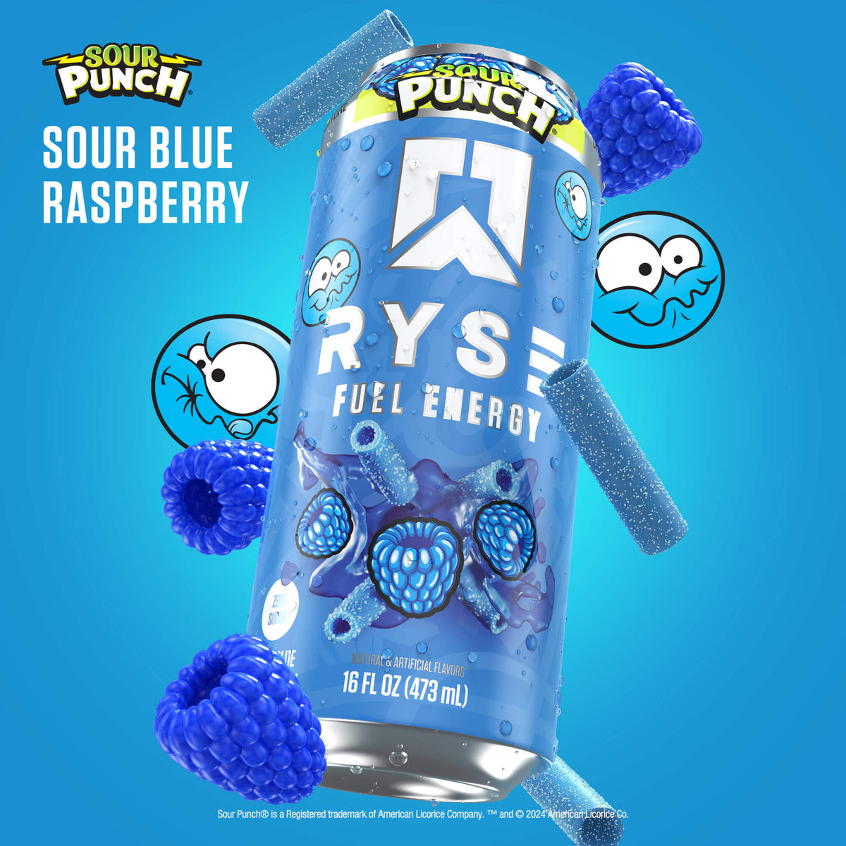 Ryse Fuel Energy Drink Sour Punch Sour Blue Raspberry 473ml
