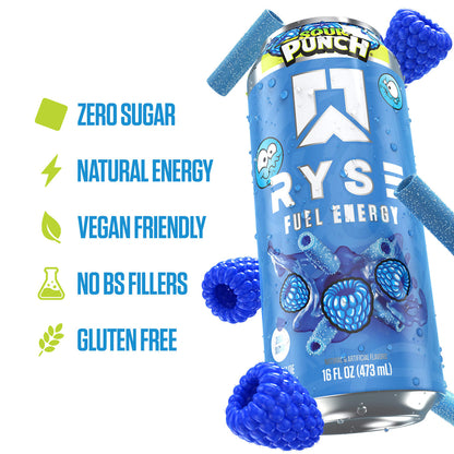 Ryse Fuel Energy Drink Sour Punch Sour Blue Raspberry 473ml