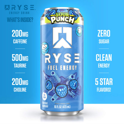Ryse Fuel Energy Drink Sour Punch Sour Blue Raspberry 473ml
