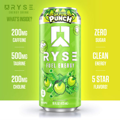 Ryse Fuel Energy Drink Sour Punch Sour Green Apple 473ml