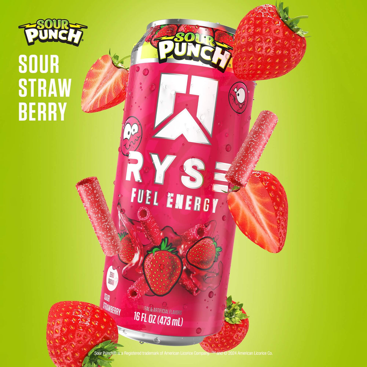 Ryse Fuel Energy Drink Sour Punch Sour Strawberry 473ml