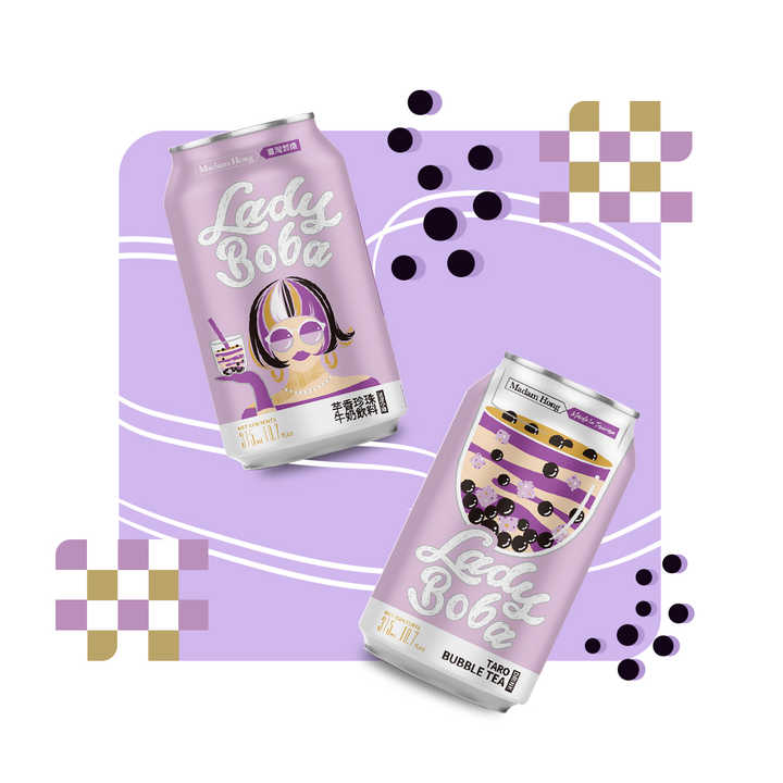 Lady Boba Bubble Tea Taro 315ml (MADAM HONG) HALAL