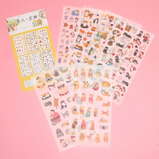 Sticker Sheet Japanese Sticker Shiba Sumo Cat