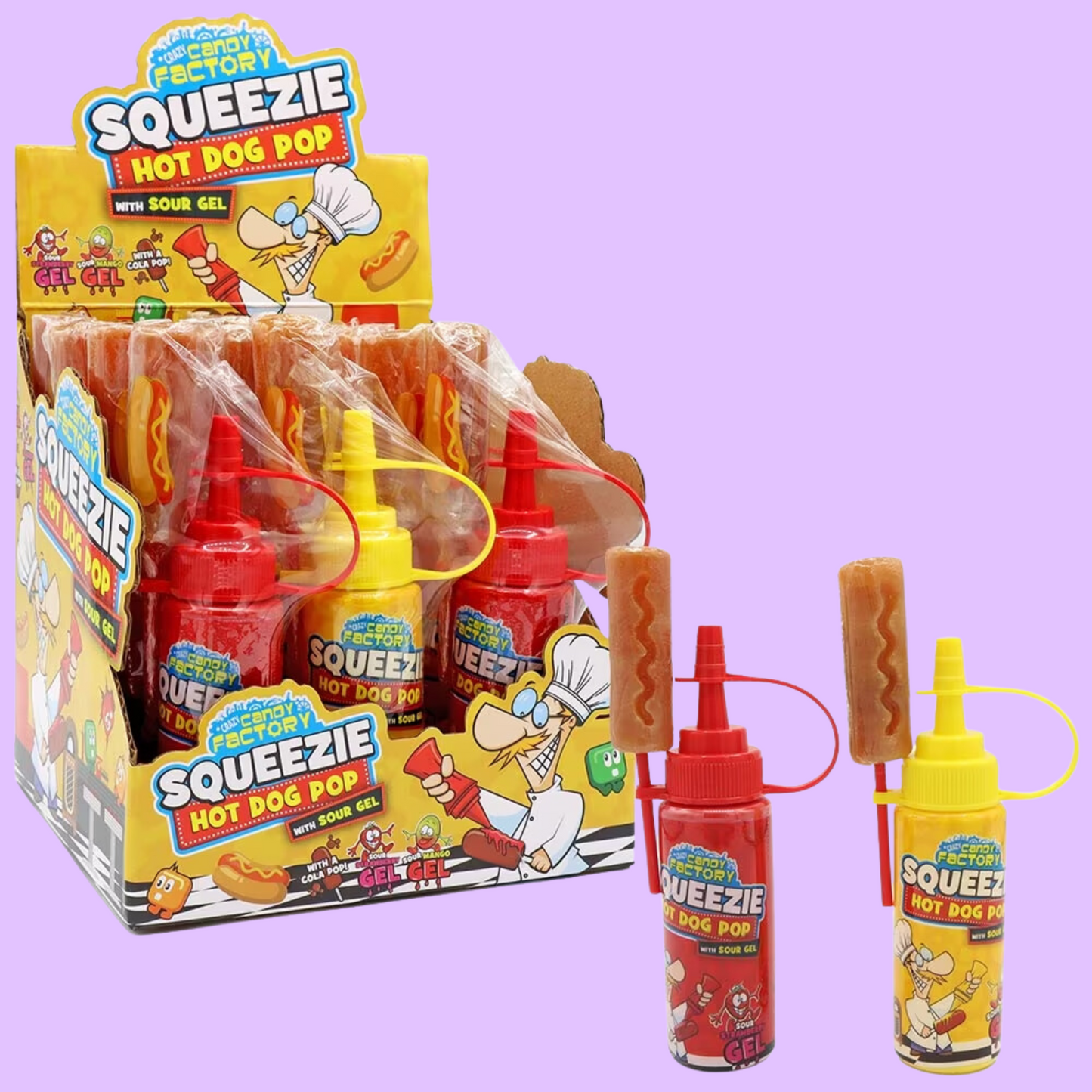 Squeezie Hot Dog Pop 80g (Crazy Candy Factory)