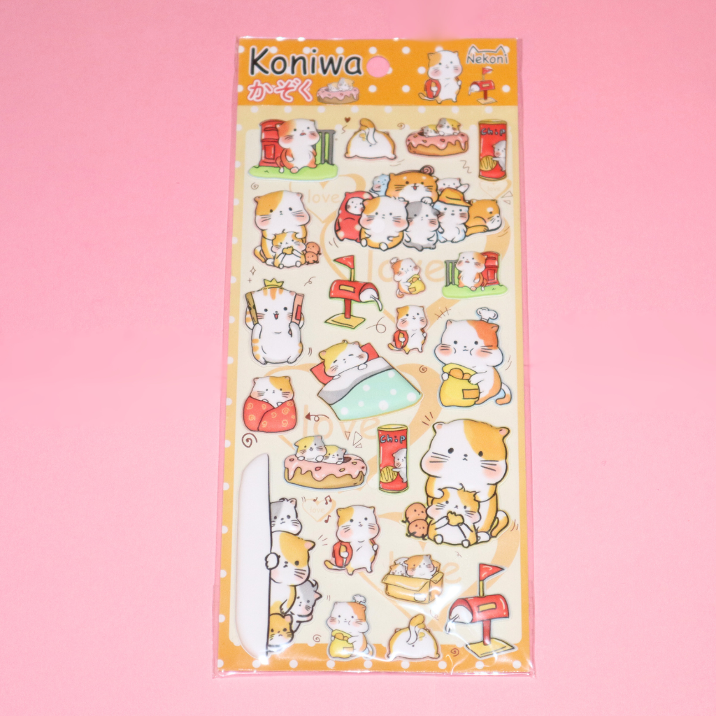 3D Foam Stickers Animal Puffy Sticker Koniwa Animal Family (NEKONI)