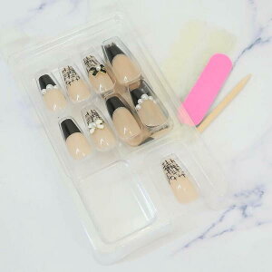 Press-On Nails Tweed Ribbon 24pcs (KAMIO)