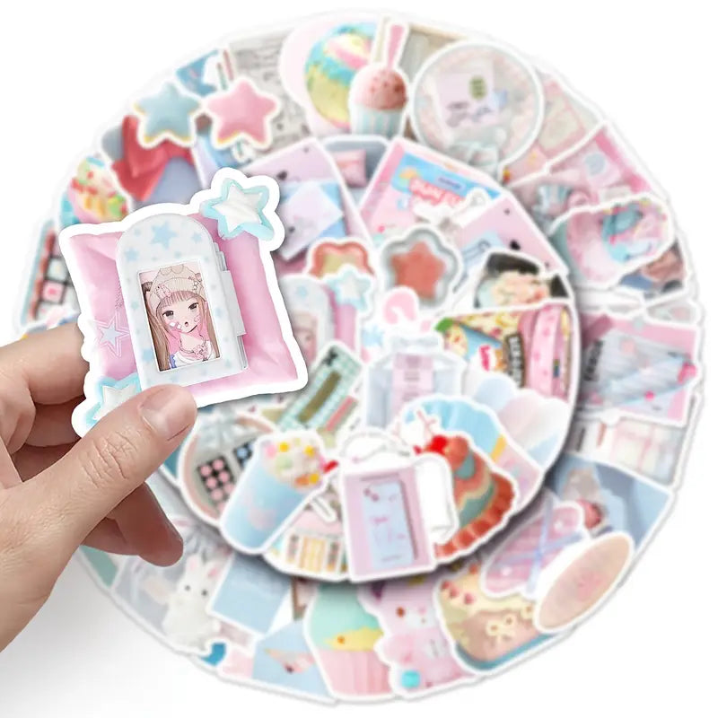 Sticker Flakes Blue & Pink Aesthetic Stickers