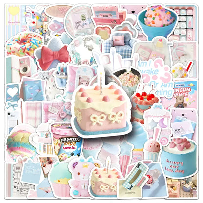 Sticker Flakes Blue & Pink Aesthetic Stickers