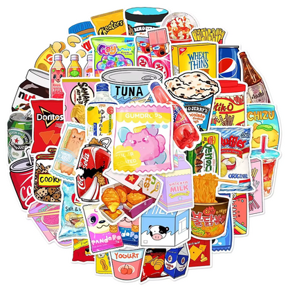 Sticker Flakes Trendy Snack Candy Drinks Milk