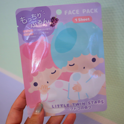 Sanrio Characters Mocchiri Purun! Face Pack Little Twin Stars Grape 25ml (KAMIO)