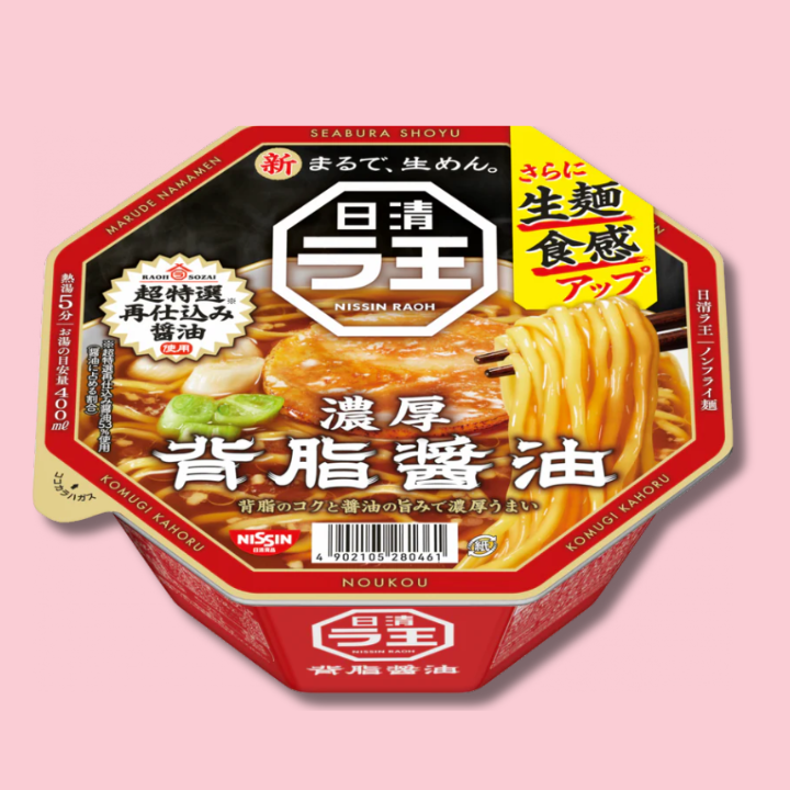 Instant Ramen Raoh Bowl Seabura Shoyu Pork Fat 113g (Nissin)