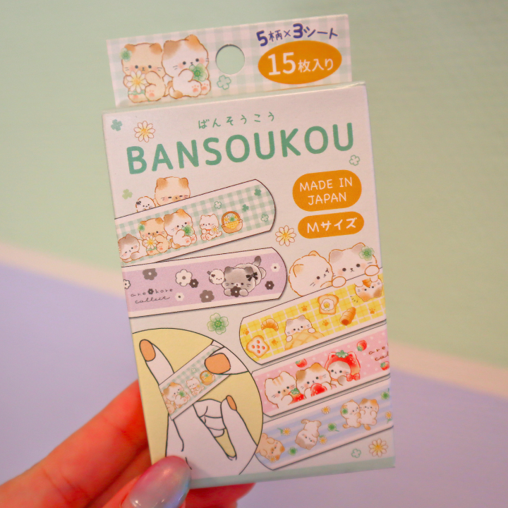 Band Aid Plaster Chubby Cat Flower Bread 15pcs (CRUX)