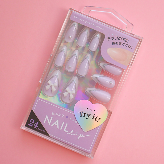 Press-On Nails French Ribbon 24pcs (CRUX)