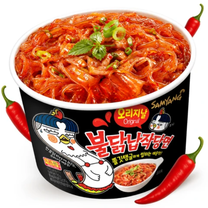 Buldak Dangmyeon Flat Glass Noodles Original Bowl 155.5g (SAMYANG)