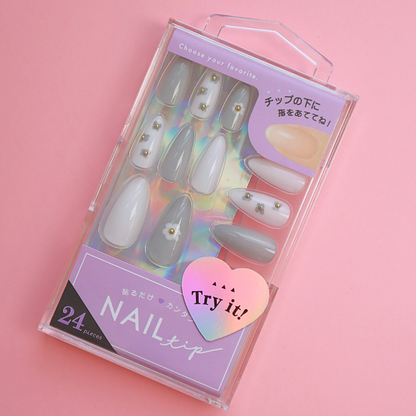 Press-On Nails Flower 24pcs (CRUX)