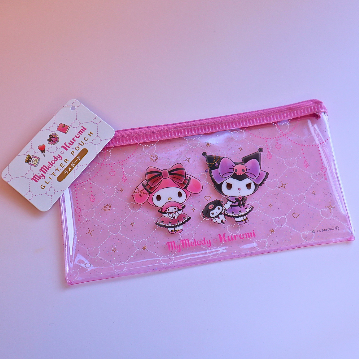 Sanrio Glitter Vinyl Flat Pouch My Melody & Kuromi (SANRIO)