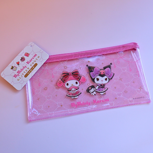Sanrio Glitter Vinyl Flat Pouch My Melody & Kuromi (SANRIO)