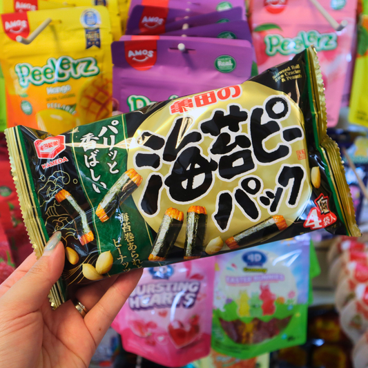 Nori-P Rice Crackers Arare Wrapped in Seaweed with Peanuts 85g (KAMEDA)