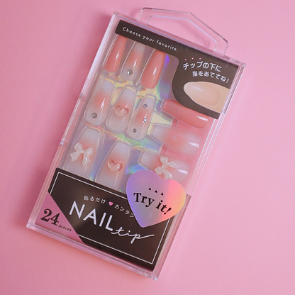 Press-On Nails Pink Cheek 24pcs (CRUX)
