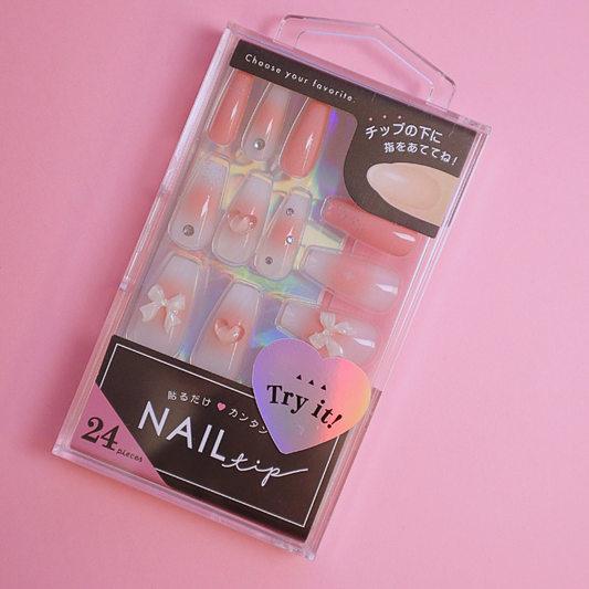 Press-On Nails Pink Cheek 24pcs (CRUX)