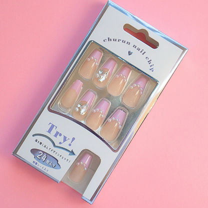 Press-On Nails Purple French 24pcs (KAMIO)