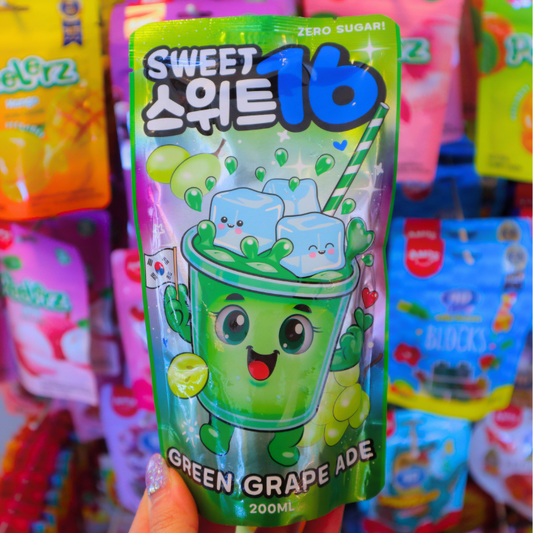 Pouch Drink Green Grape Ade 200ml (Sweet16)