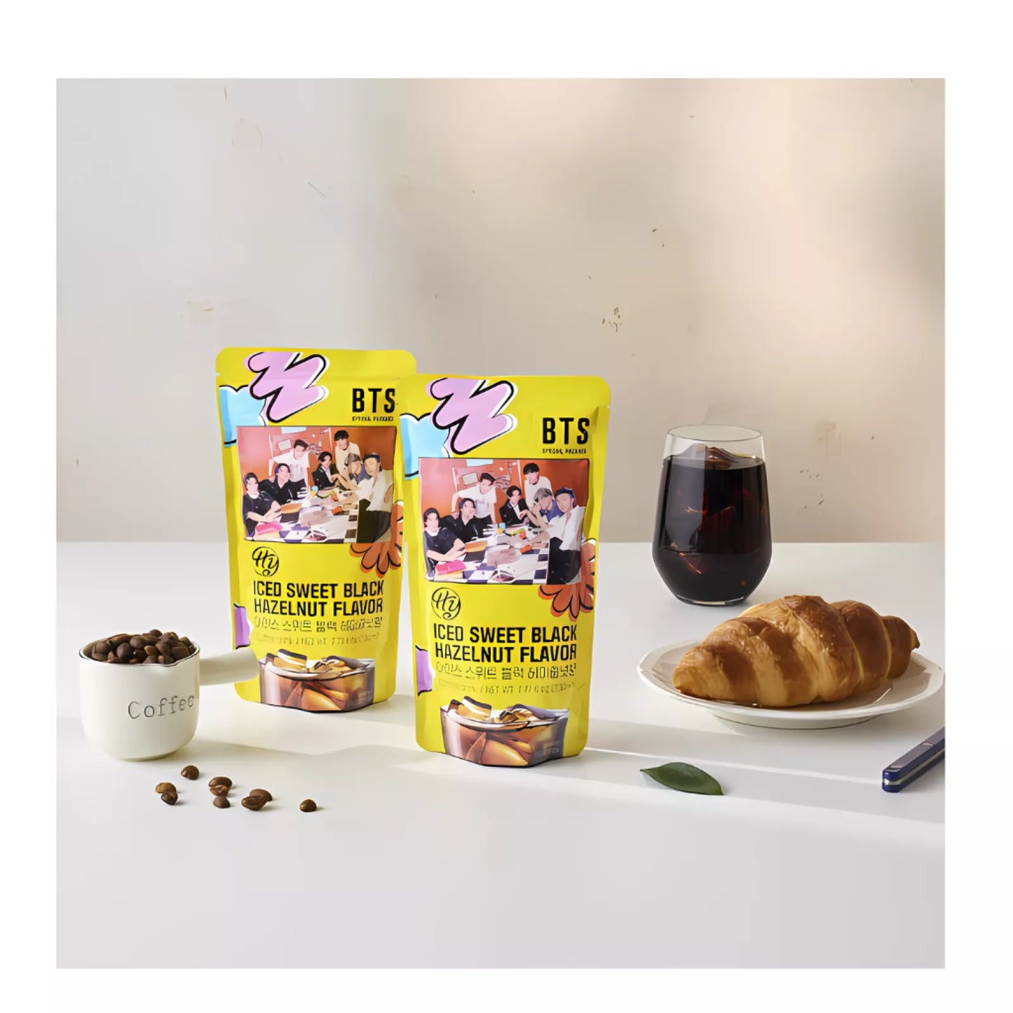 BTS Korean Pouch Drink Iced Sweet Black Hazelnut Coffee 230ml (HY)