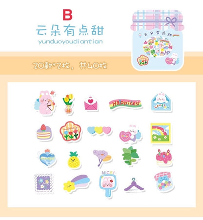 Sticker Flakes Cute Animals Cartoon