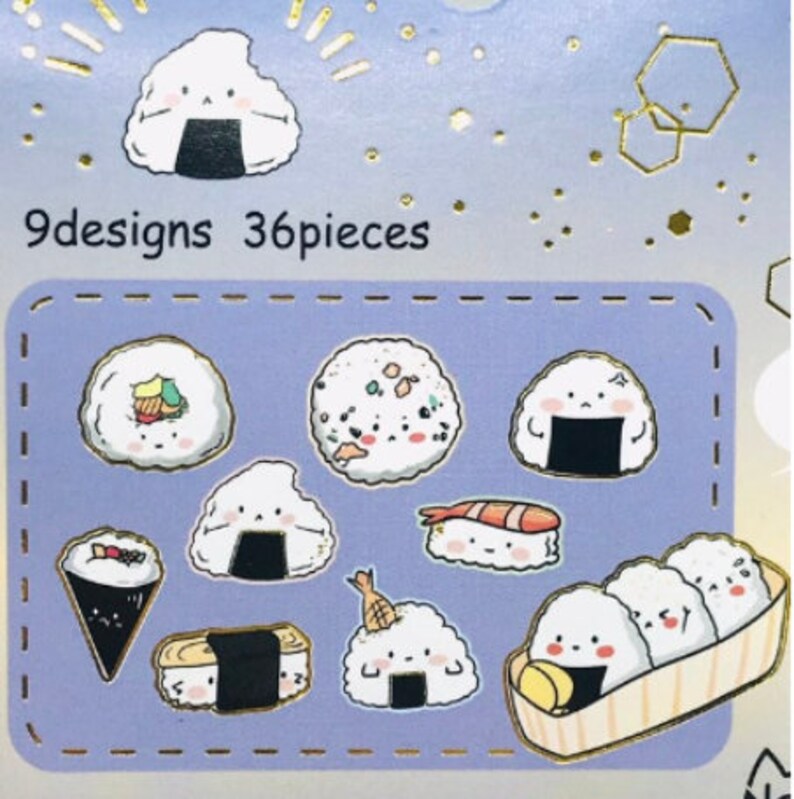 Flak Klistremerke Sushi Onigiri (Nekoni)