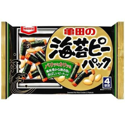 Nori-P Rice Crackers Arare Wrapped in Seaweed with Peanuts 85g (KAMEDA)