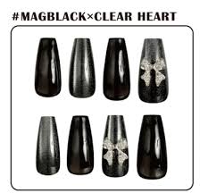 Press-On Nails MAGBLACK×CLEARH 24pcs (KAMIO)