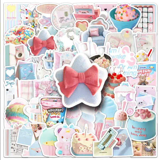 Sticker Flakes Blue & Pink Aesthetic Stickers