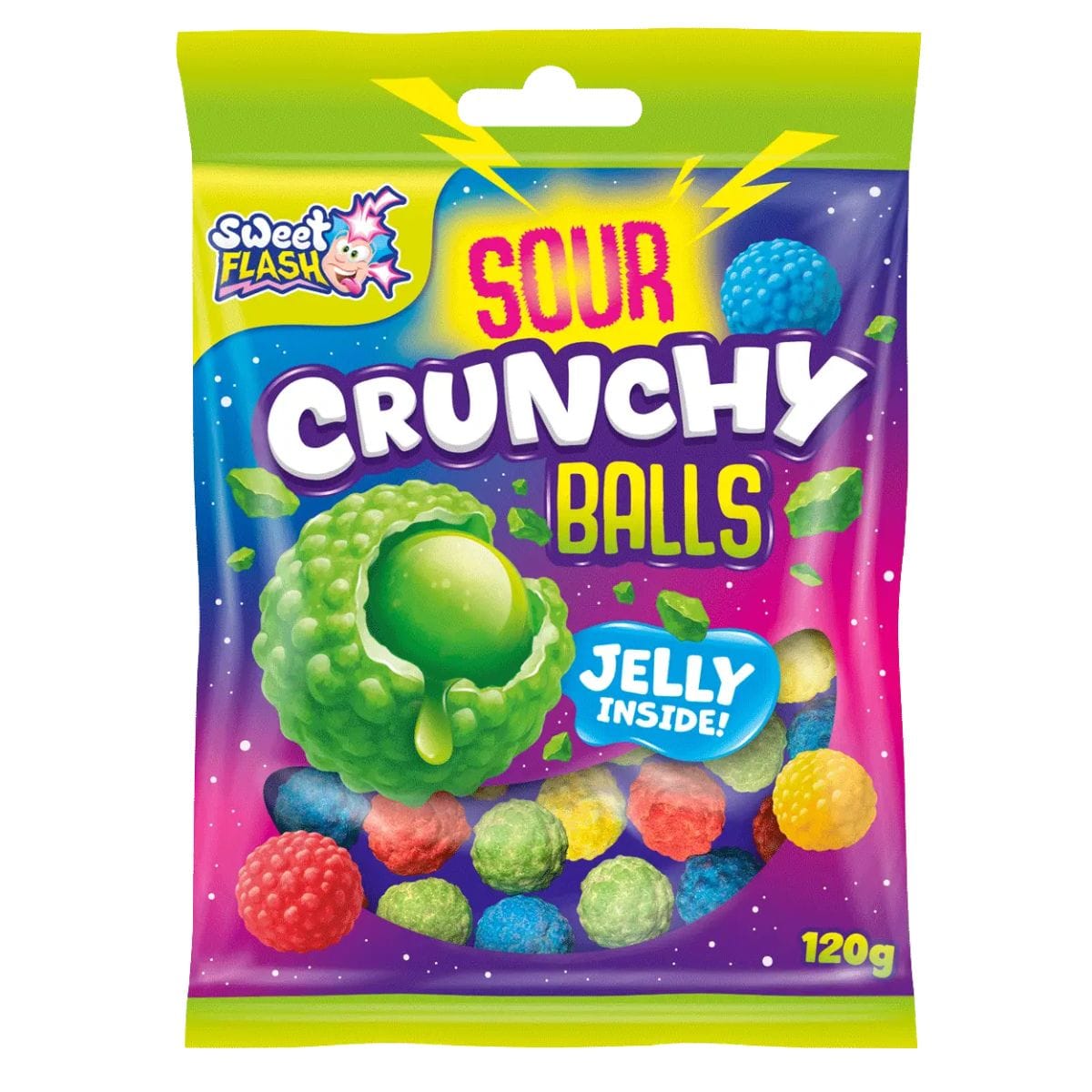 Sweet Flash Sour Crunchy Balls 120g (Sweet Flash) HALAL