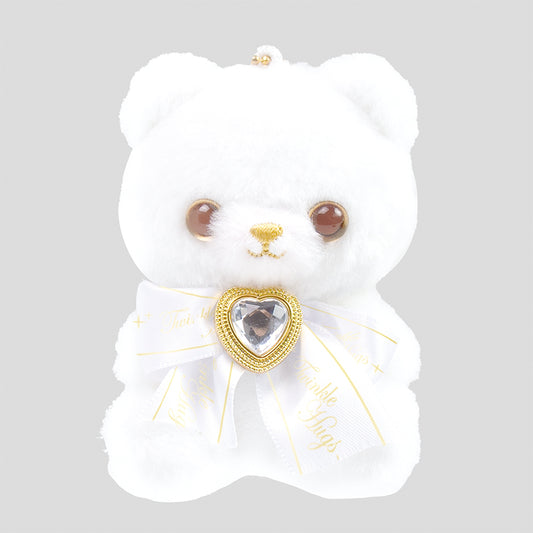 Plushy Keychain Twinkle White Hugs White Bear (YELL)